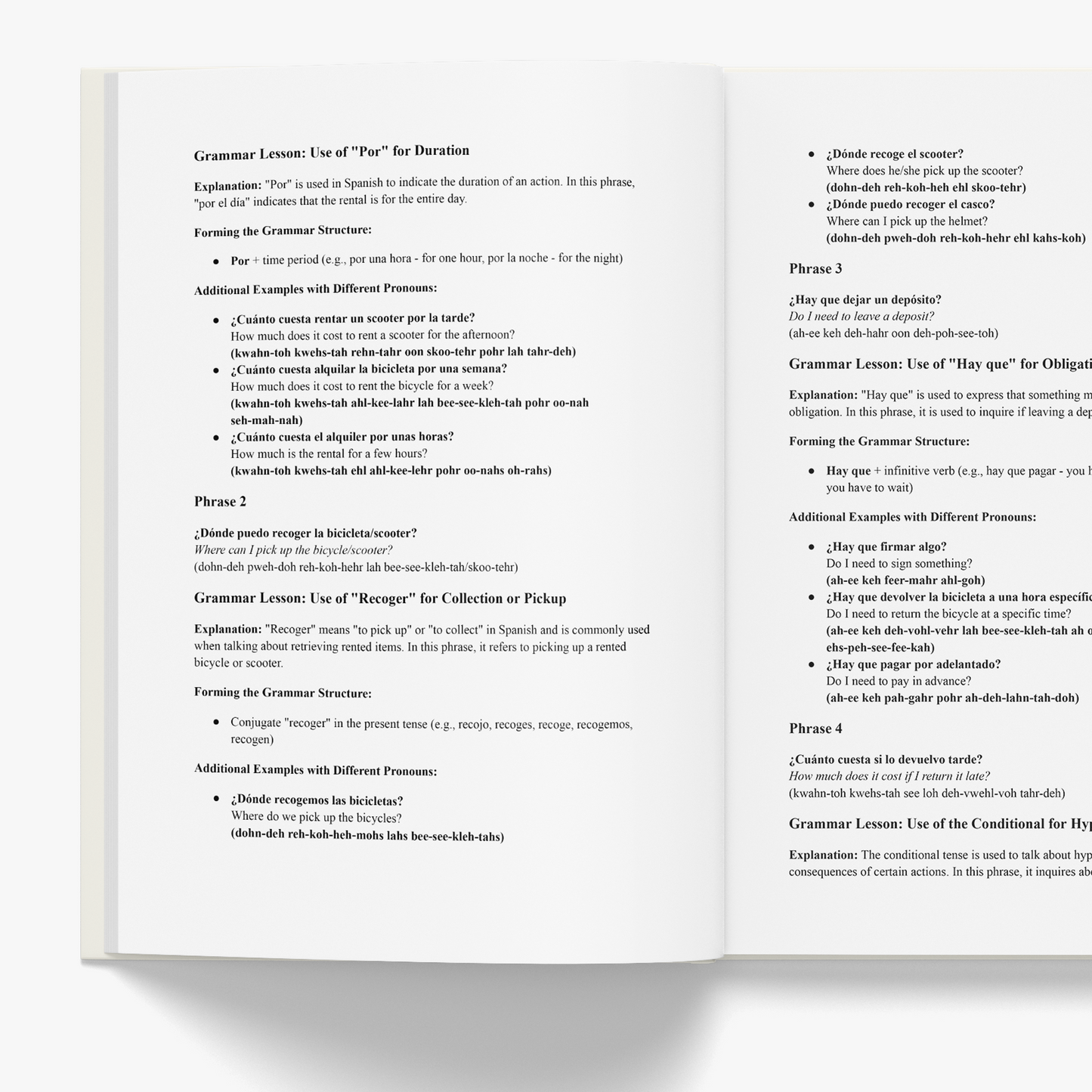 Colombian Spanish Travel Phrasebook