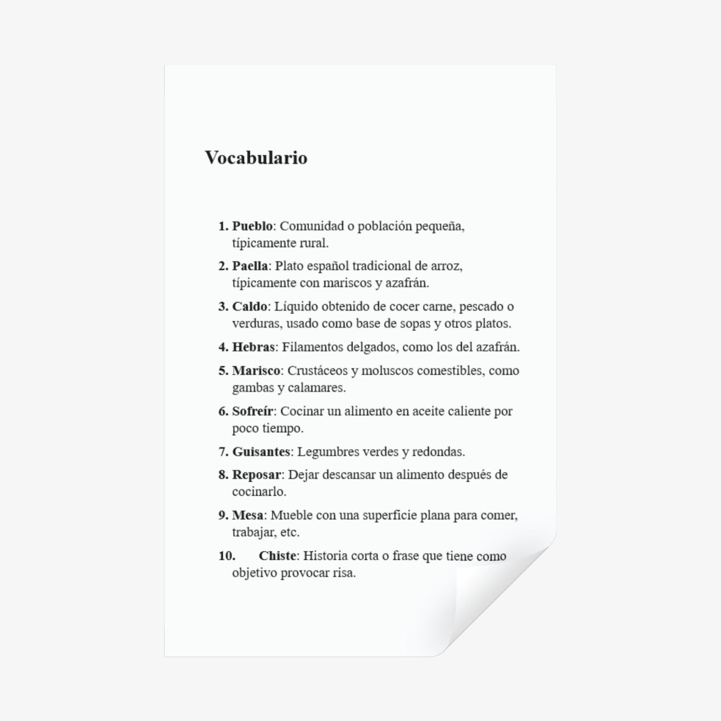 Spanish Short Stories for Cooking