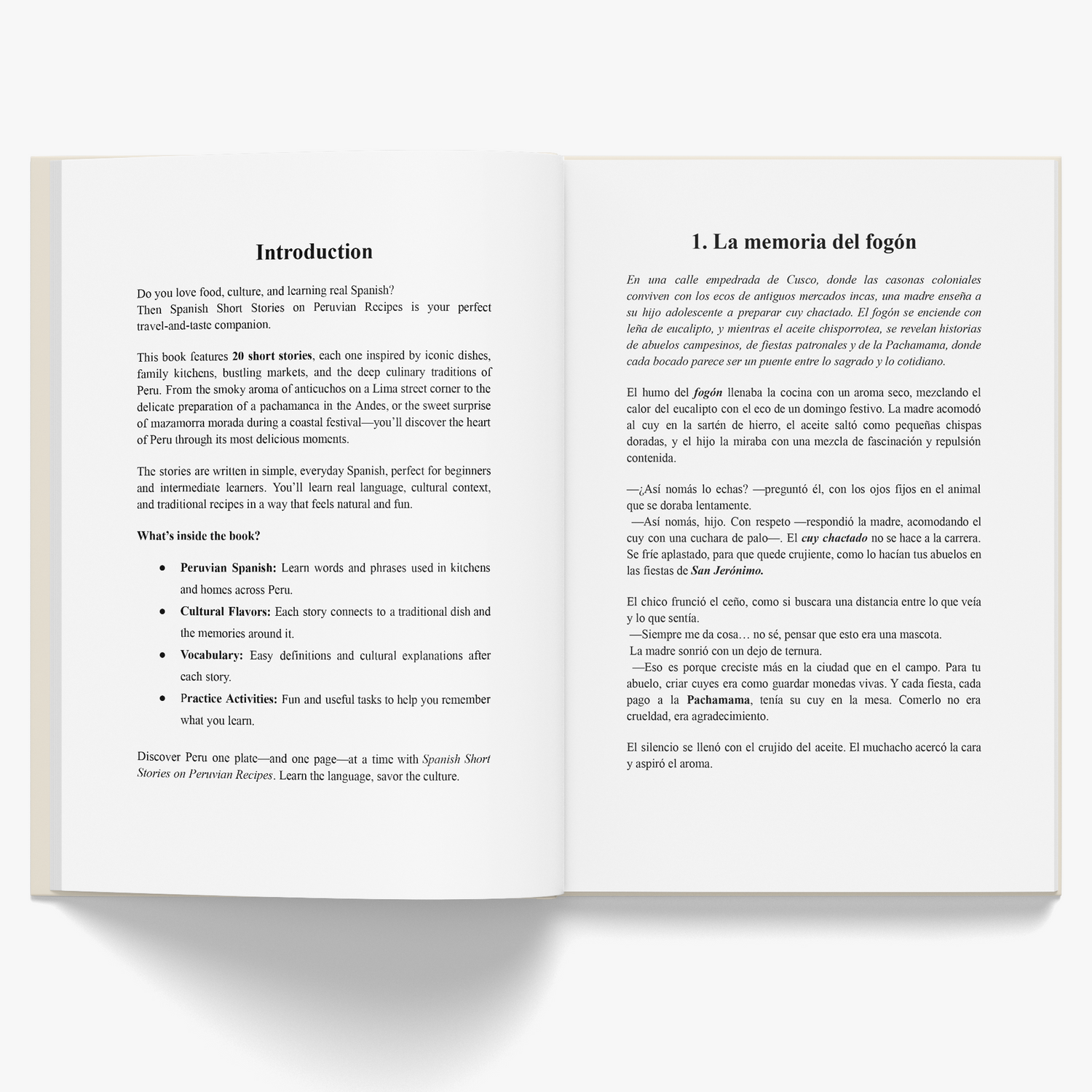 Spanish Short Stories on Peruvian Recipes