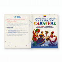 Colombian Carnival Short Stories in Spanish for Beginners - contraportada, lomo y portada, image 5