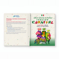 Italian Carnival Short Stories in Italian for Beginners - contraportada, lomo y portada — image 5
