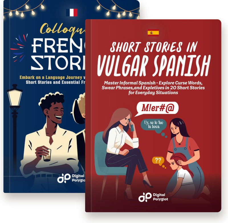 Colloquial French and Vulgar Spanish short stories bundle
