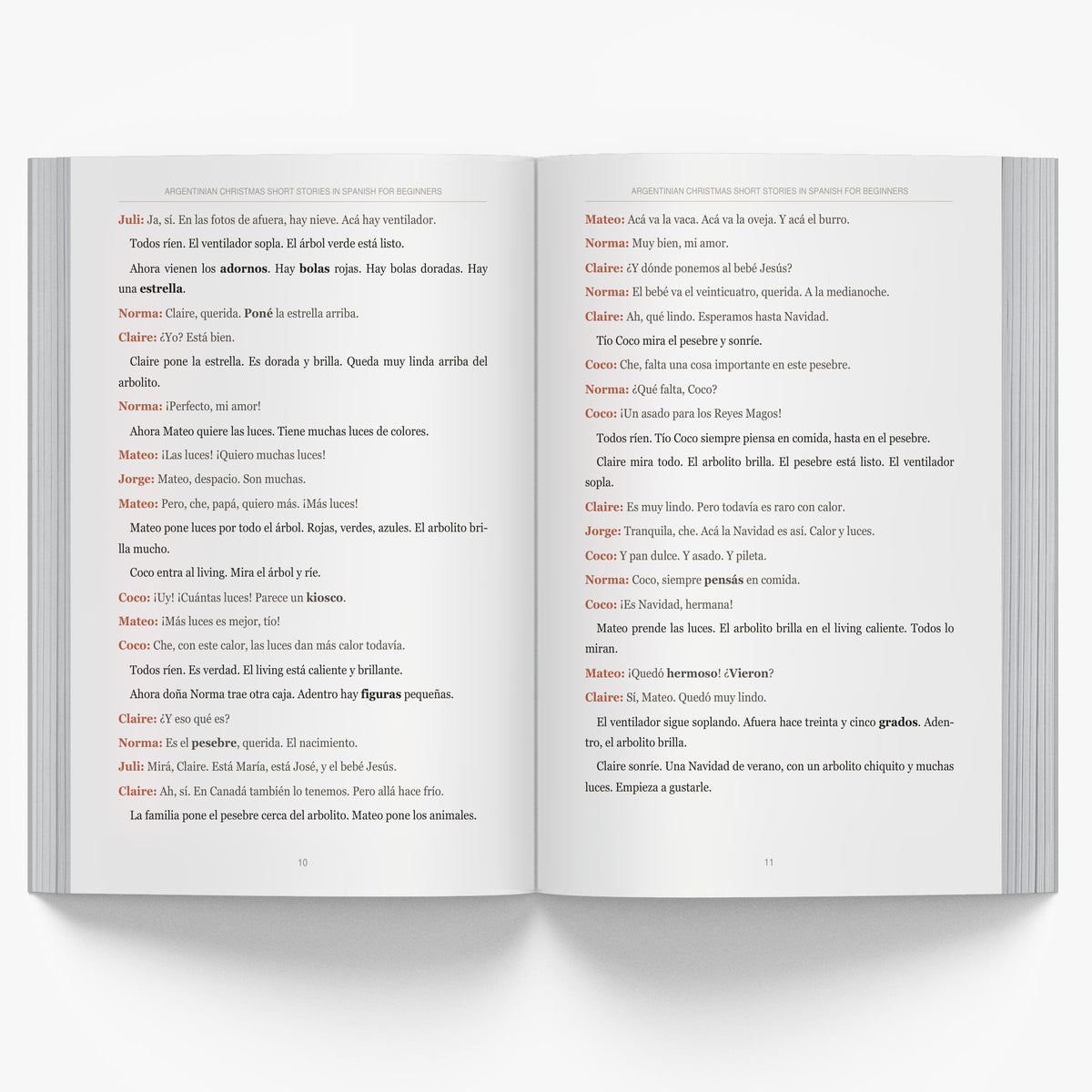 Argentinian Christmas Short Stories in Spanish for Beginners mockup interior-1