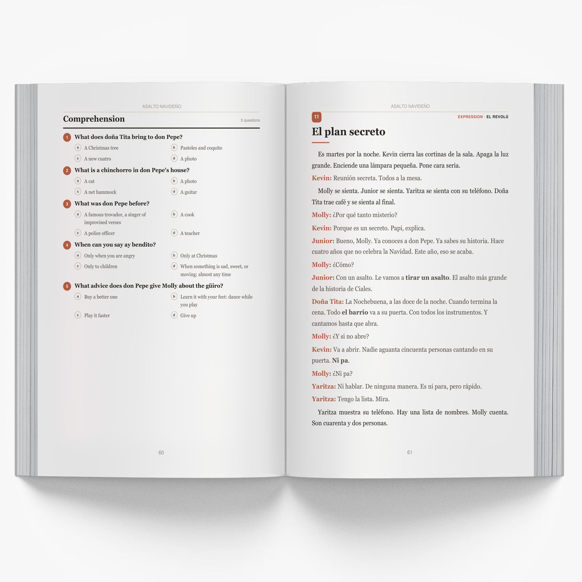 Asalto Navideño: Puerto Rican Christmas Short Stories in Spanish for Beginners mockup