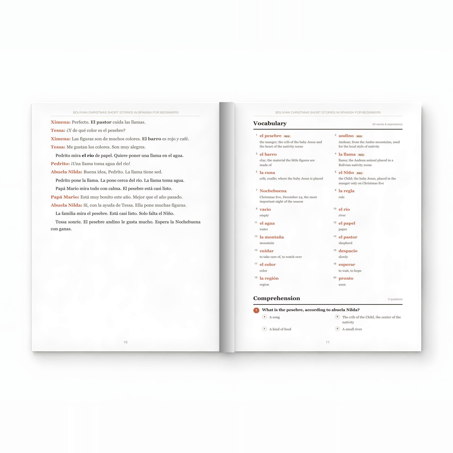 Bolivian Christmas Short Stories in Spanish for Beginners mockup