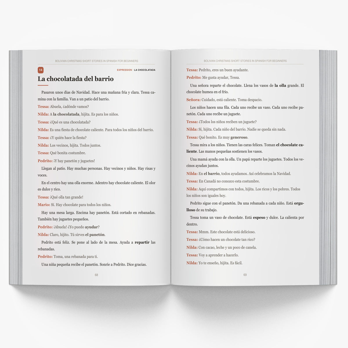 Bolivian Christmas Short Stories in Spanish for Beginners mockup