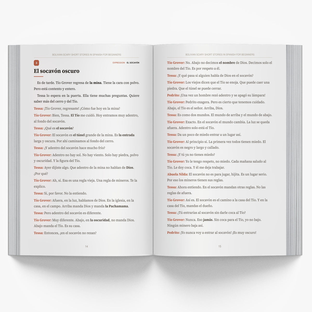 Bolivian Scary Short Stories in Spanish for Beginners mockup