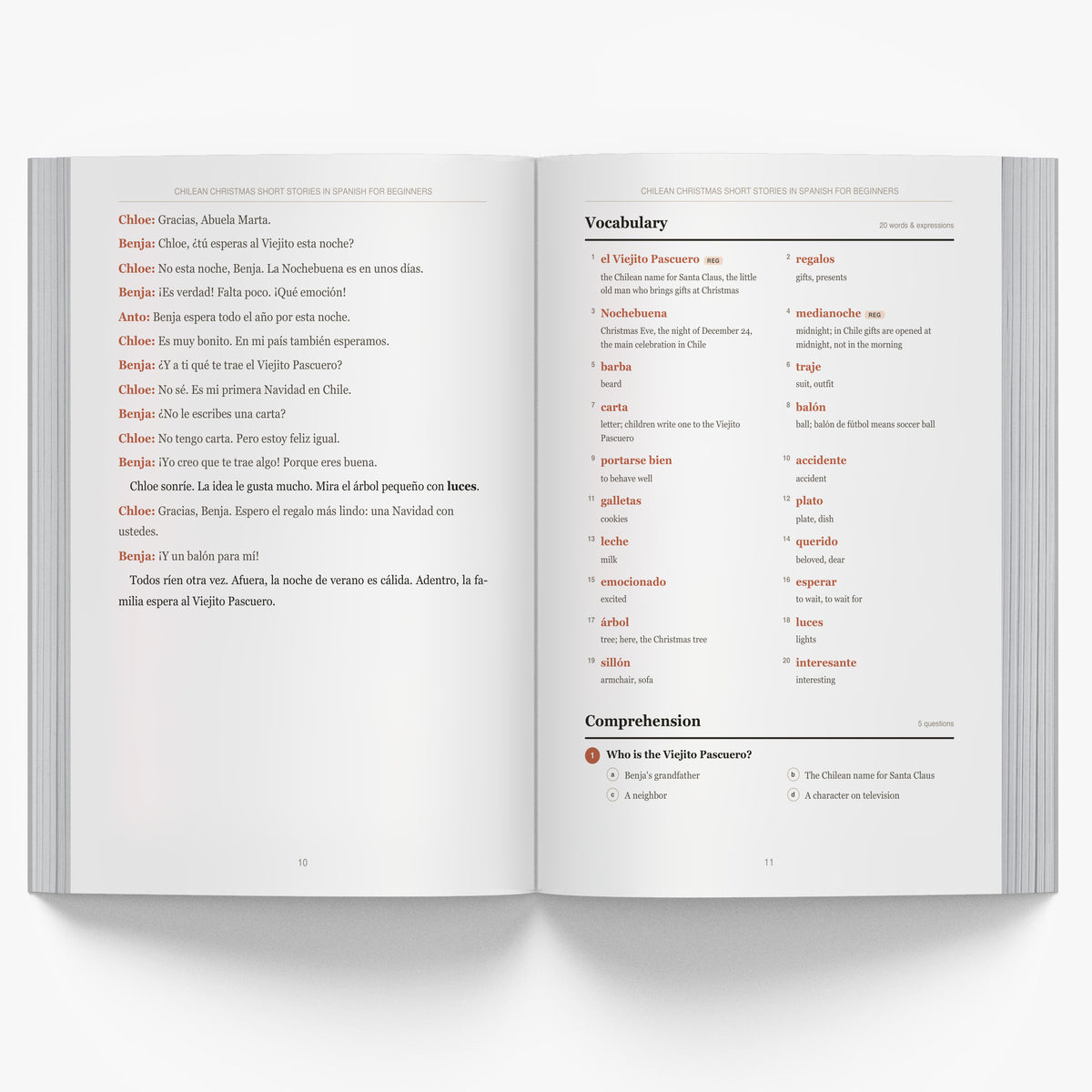 Chilean Christmas Short Stories in Spanish for Beginners mockup