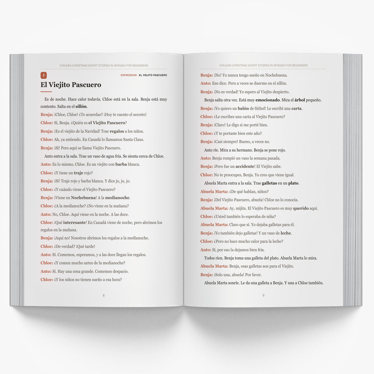 Chilean Christmas Short Stories in Spanish for Beginners mockup