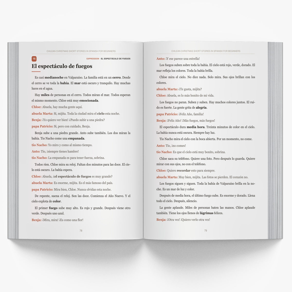 Chilean Christmas Short Stories in Spanish for Beginners mockup