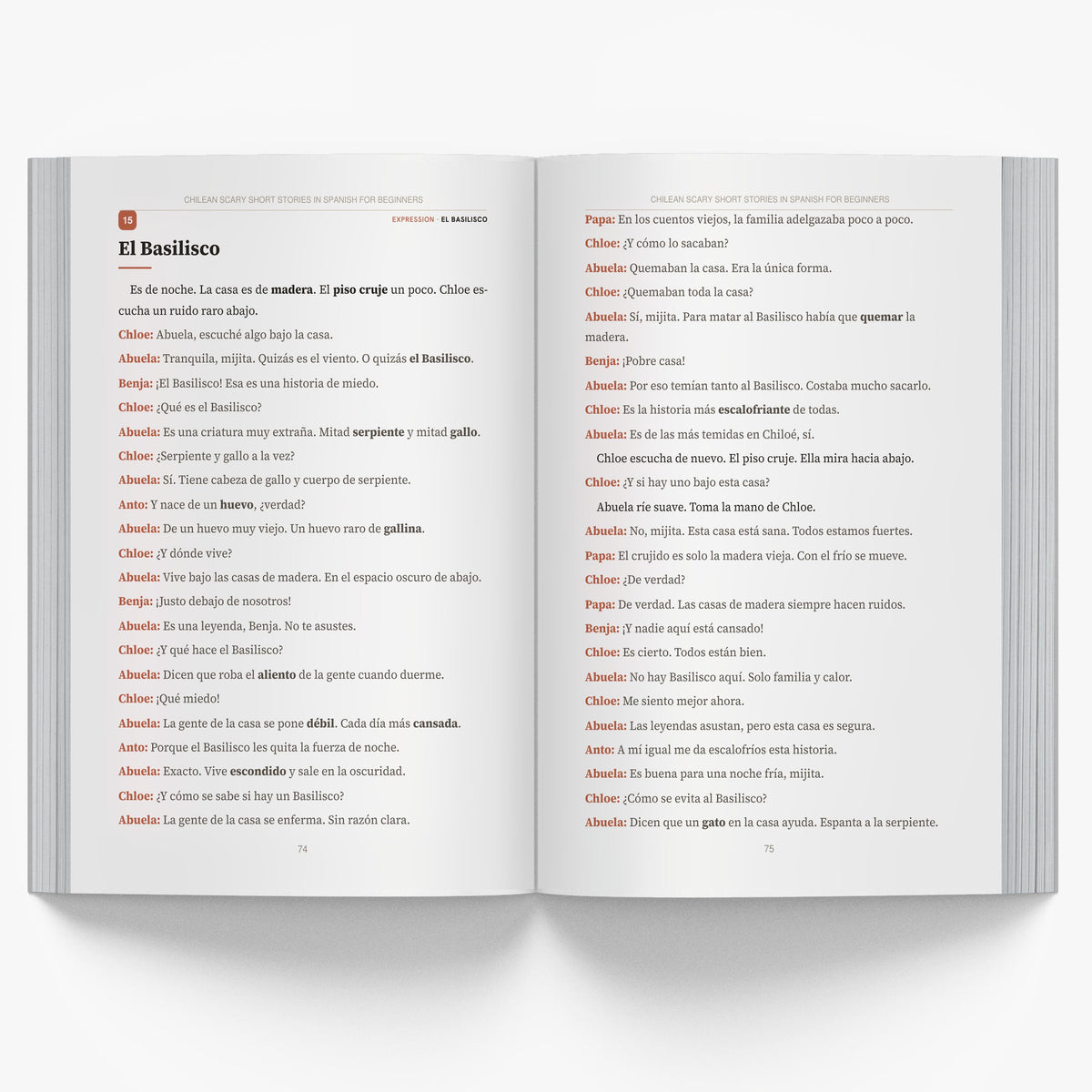 Chilean Scary Short Stories in Spanish for Beginners mockup