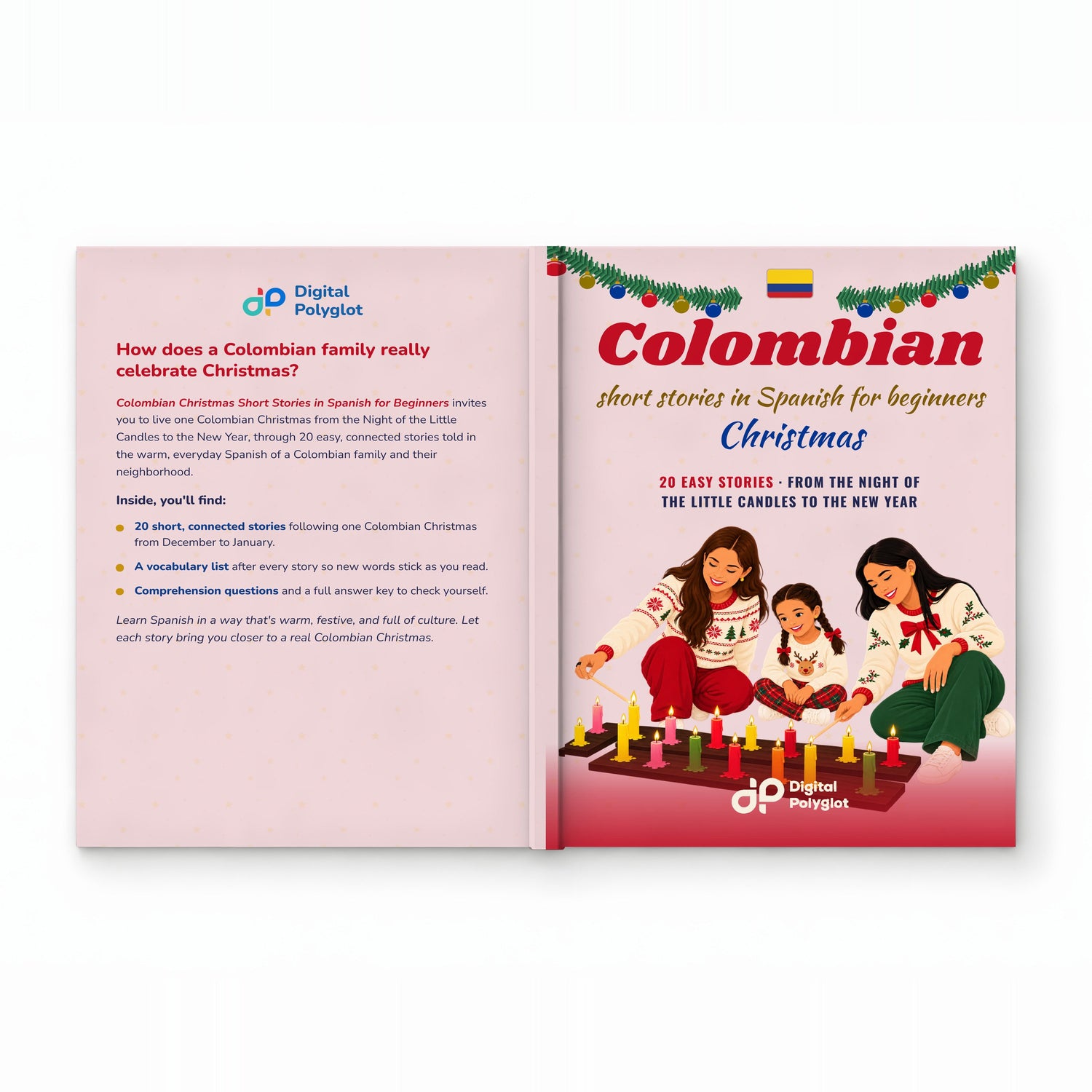 Colombian Christmas Short Stories in Spanish for Beginners mockup