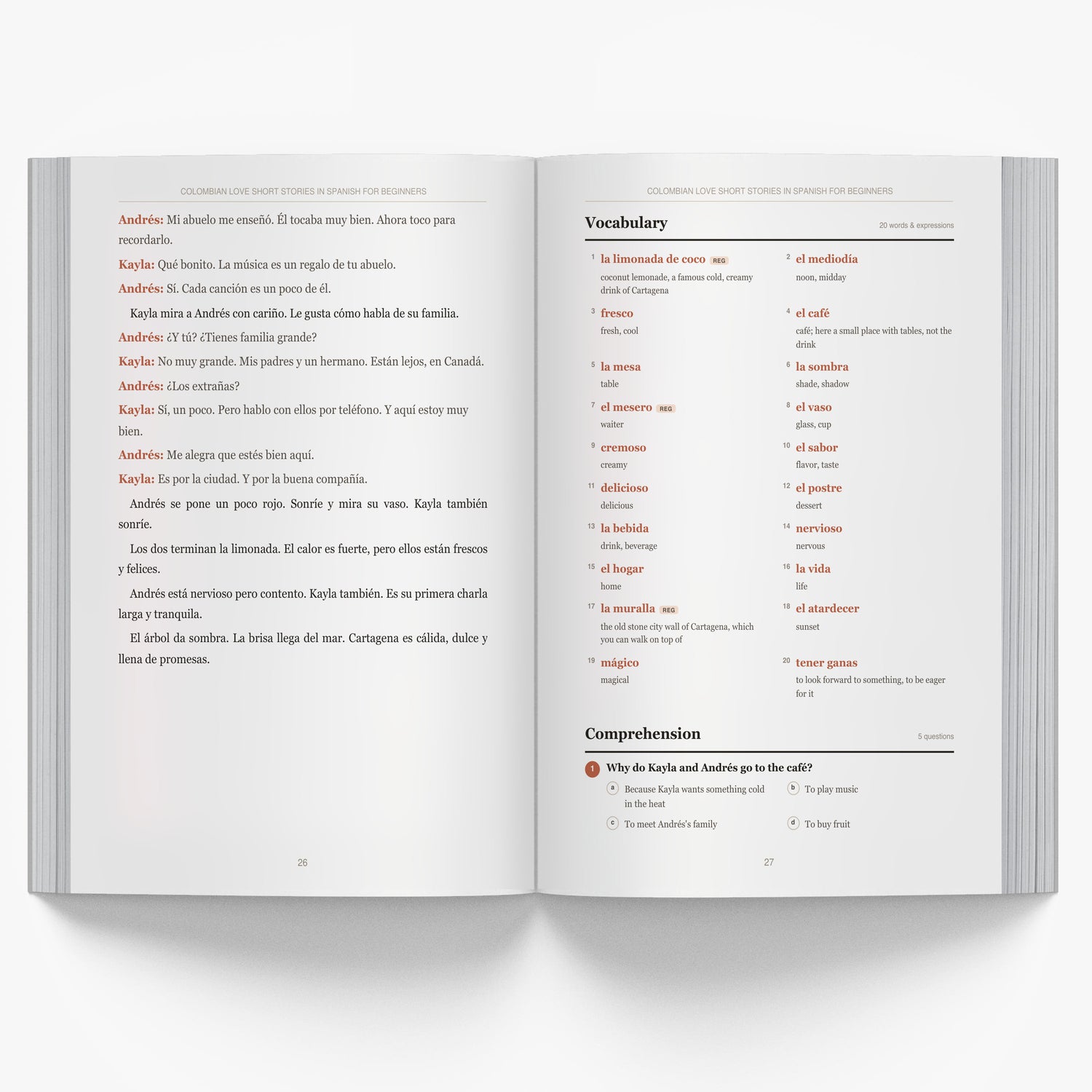 Colombian Love Short Stories in Spanish for Beginners mockup interior-3