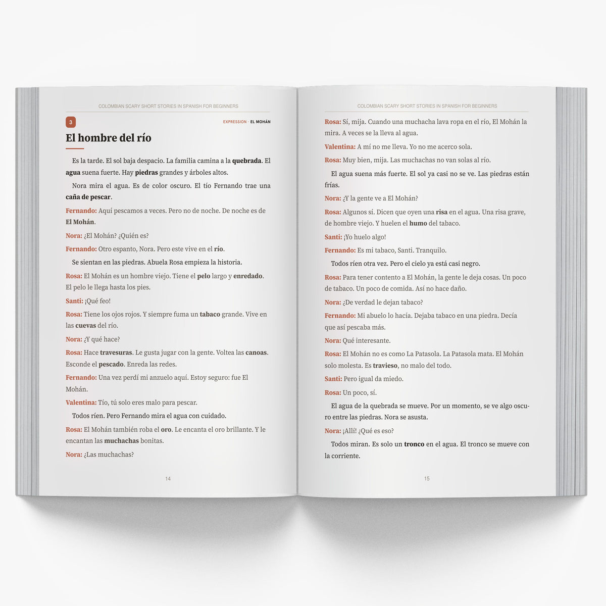 Colombian Scary Short Stories in Spanish for Beginners mockup