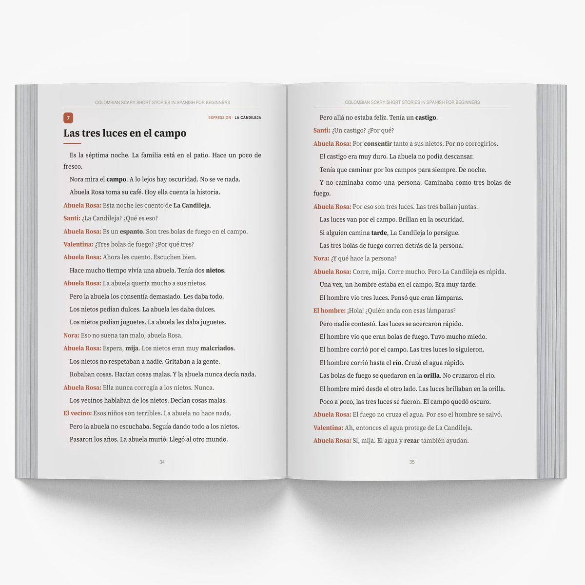 Colombian Scary Short Stories in Spanish for Beginners mockup