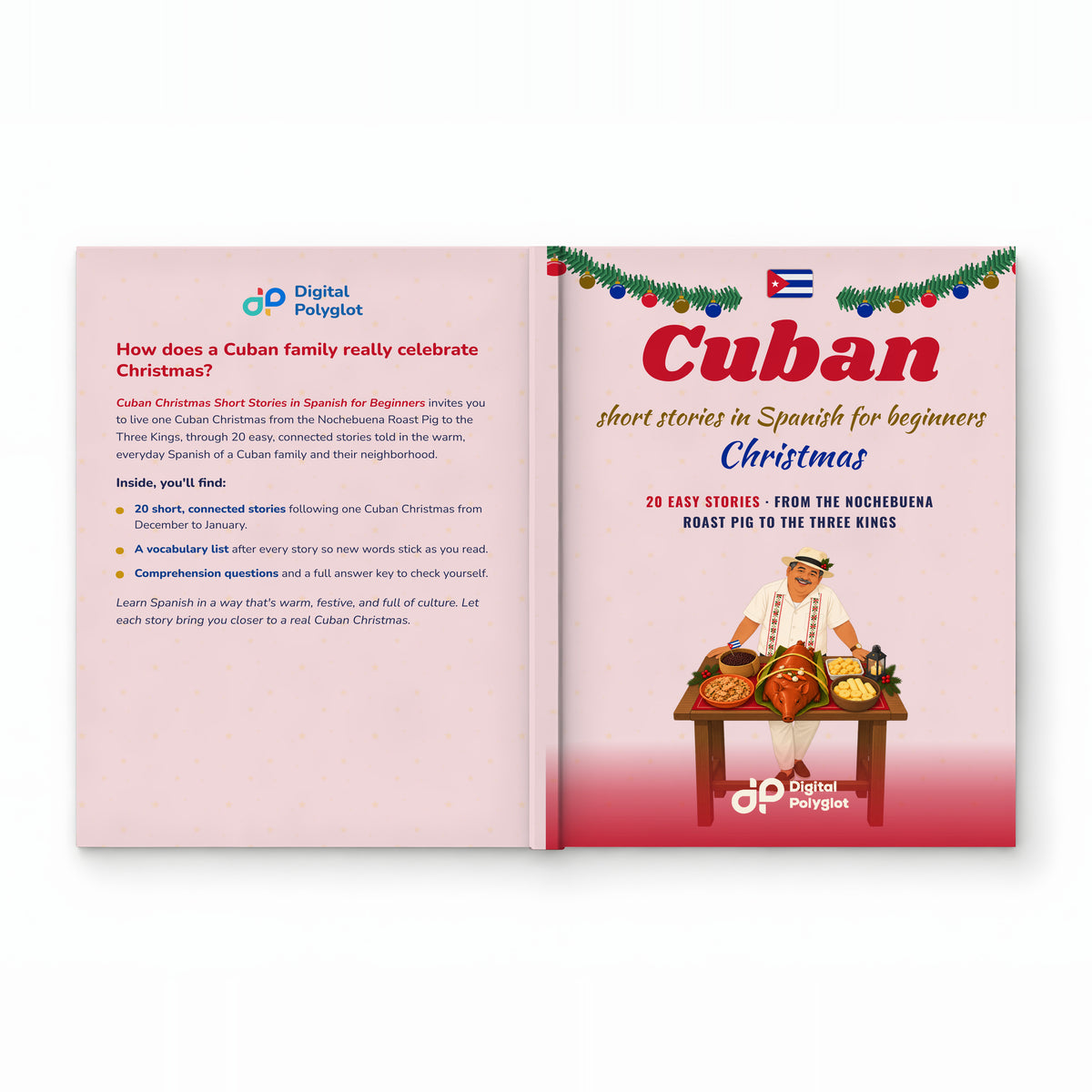 Cuban Christmas Short Stories in Spanish for Beginners mockup