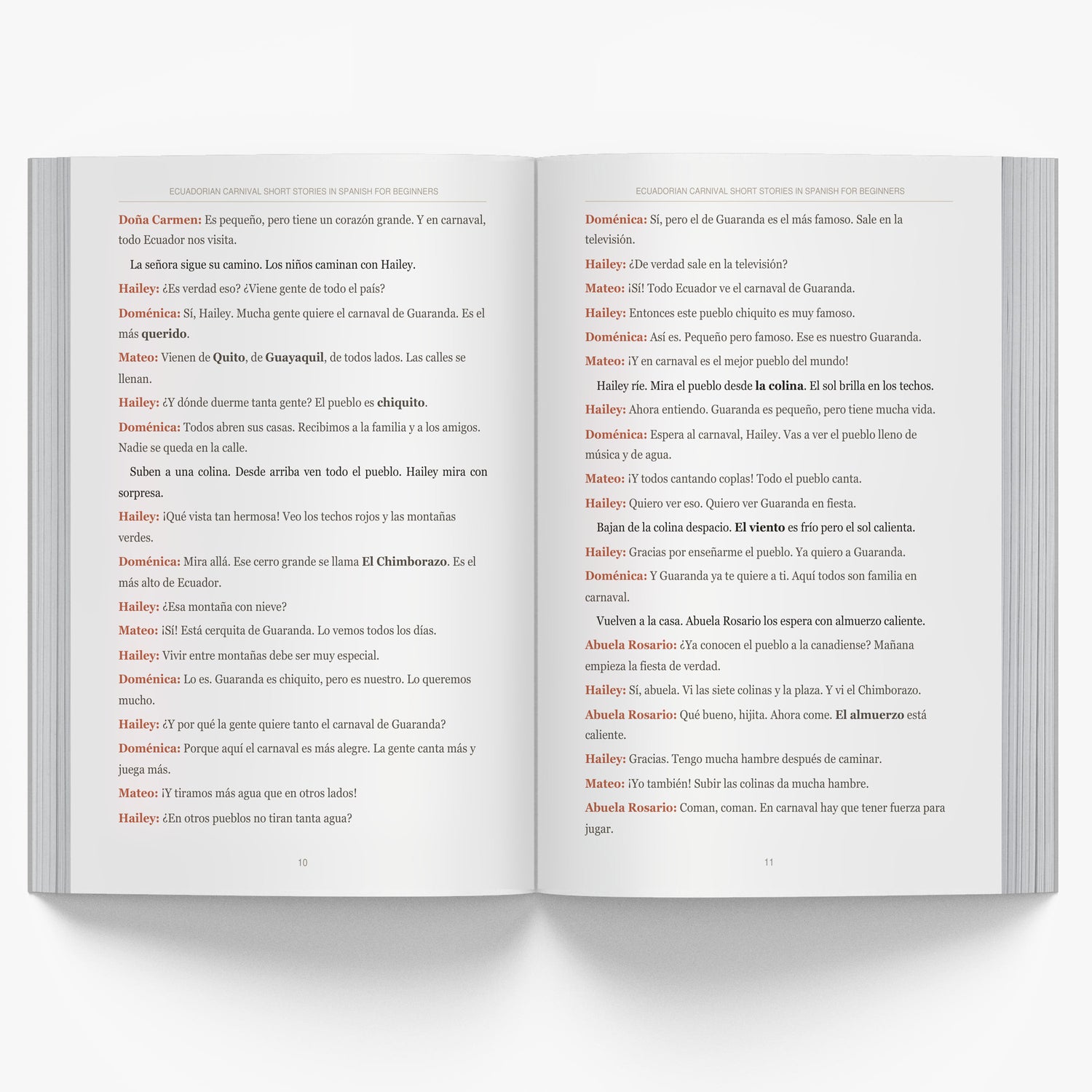 Ecuadorian Carnival Short Stories in Spanish for Beginners mockup interior-1