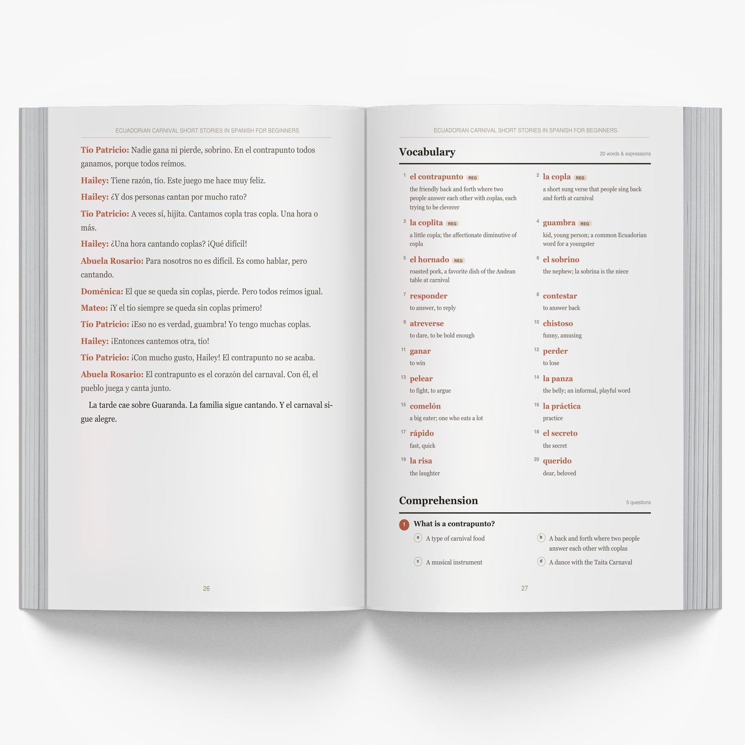 Ecuadorian Carnival Short Stories in Spanish for Beginners mockup interior-3
