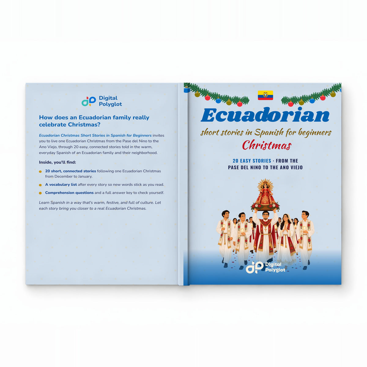 Ecuadorian Christmas Short Stories in Spanish for Beginners mockup