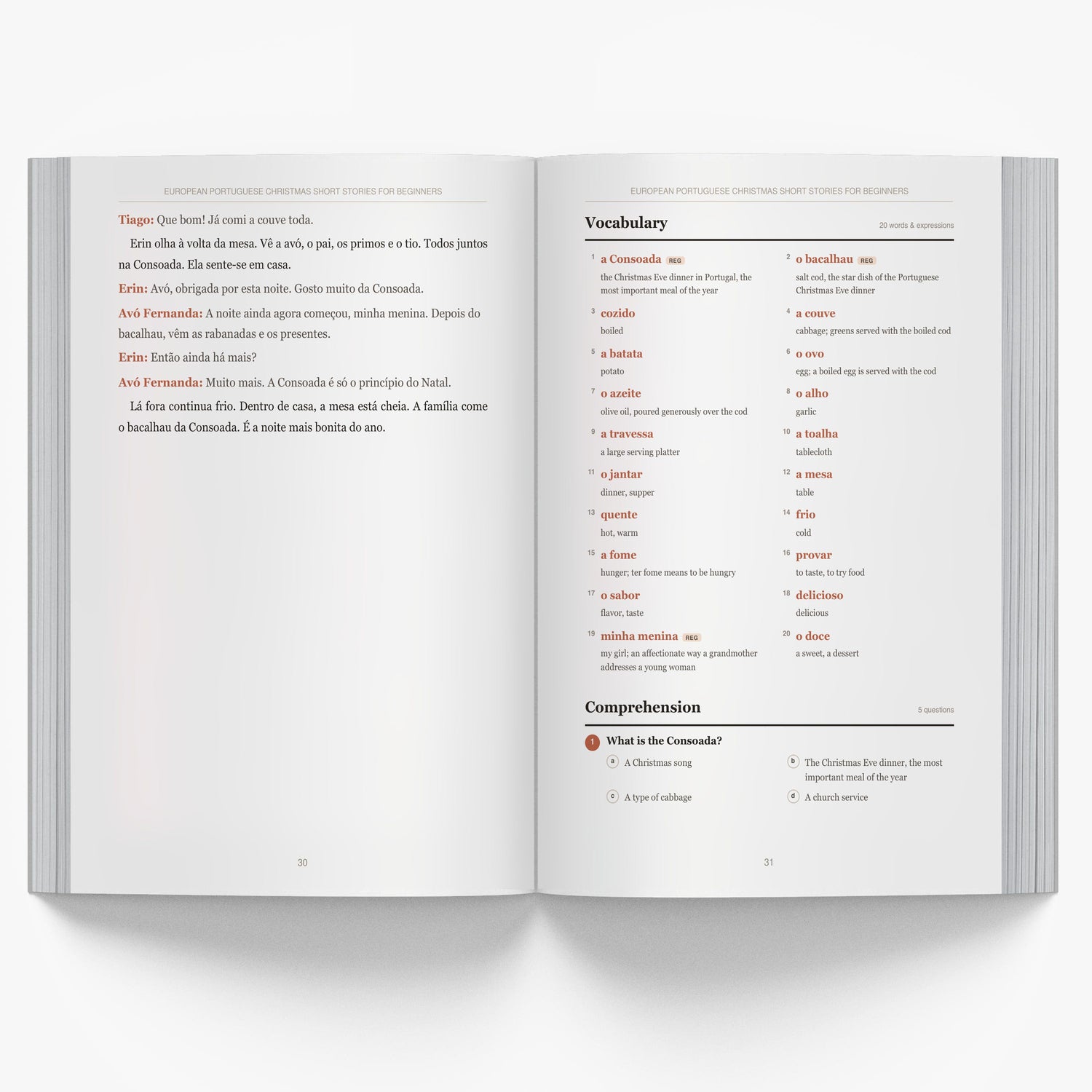 European Portuguese Christmas Short Stories for Beginners mockup