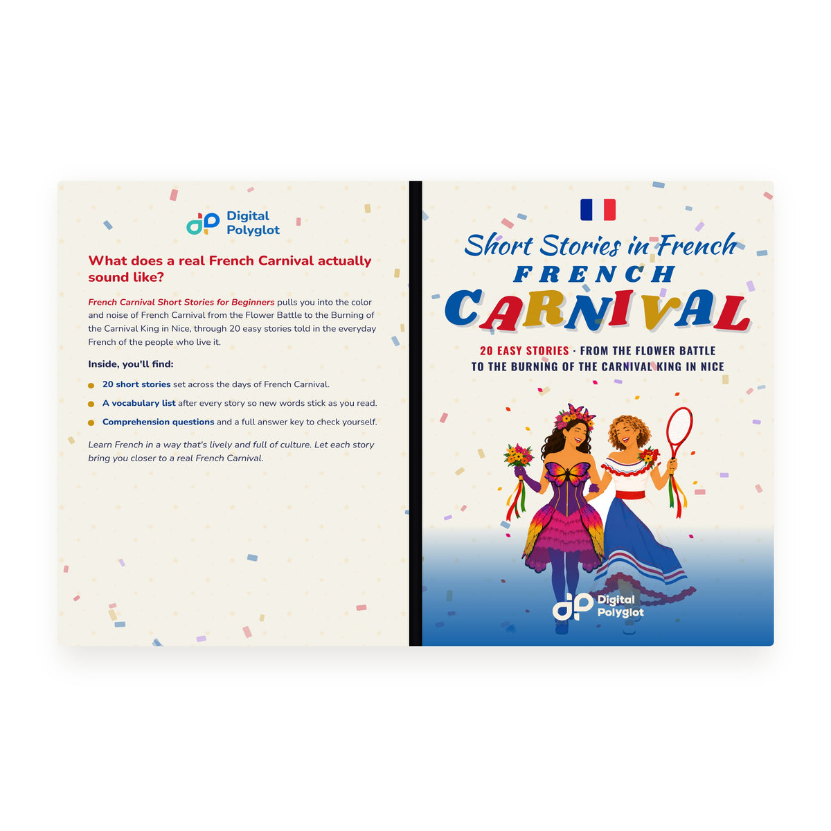 French Carnival Short Stories for Beginners mockup wrap
