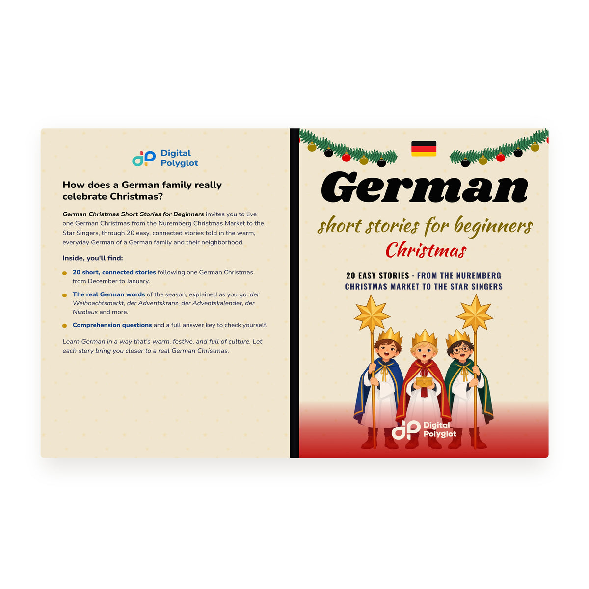German Christmas Short Stories for Beginners mockup wrap