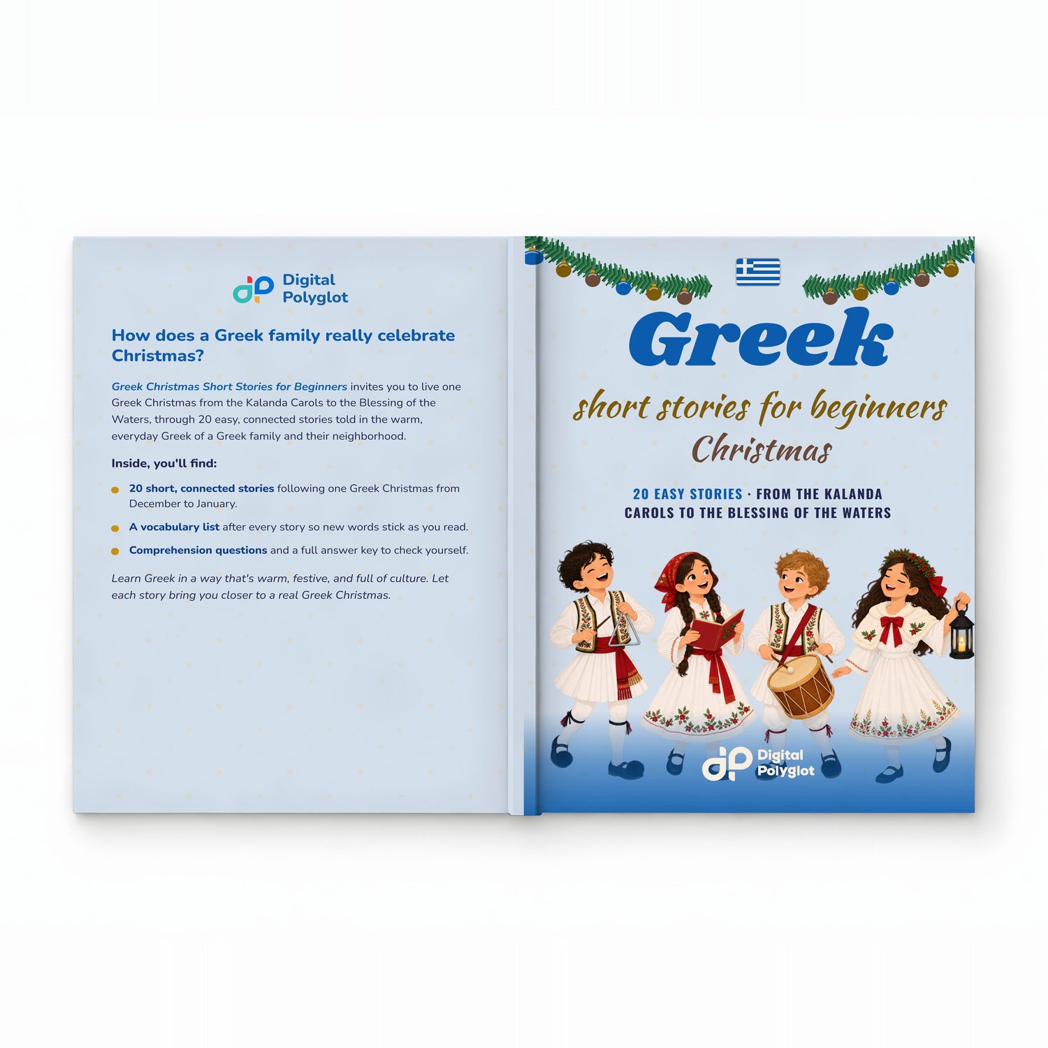Greek Christmas Short Stories for Beginners mockup