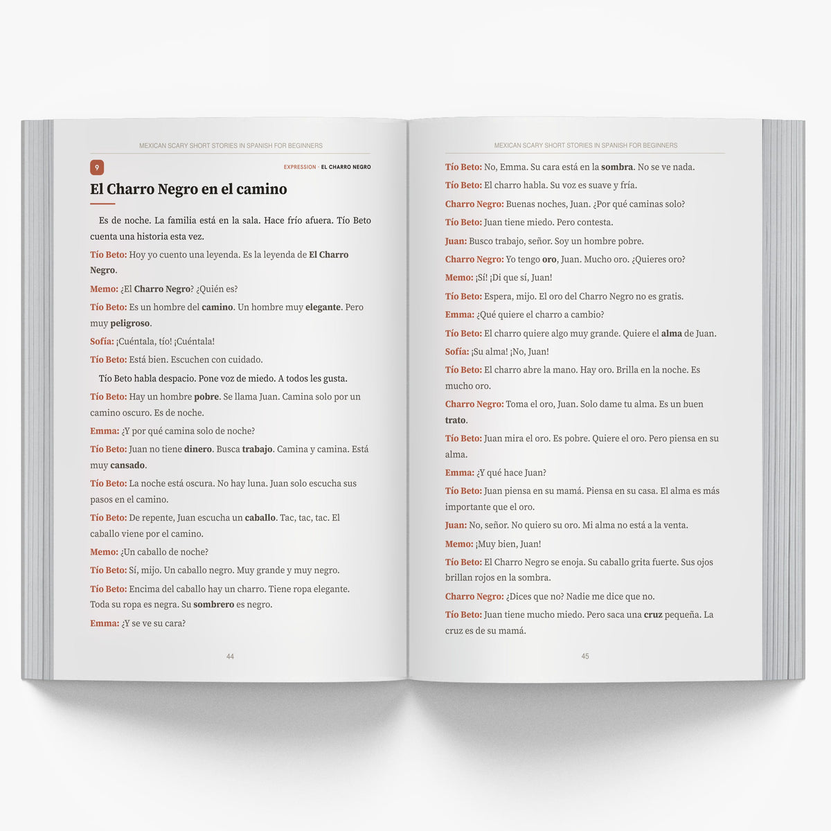 Mexican Scary Short Stories in Spanish for Beginners mockup