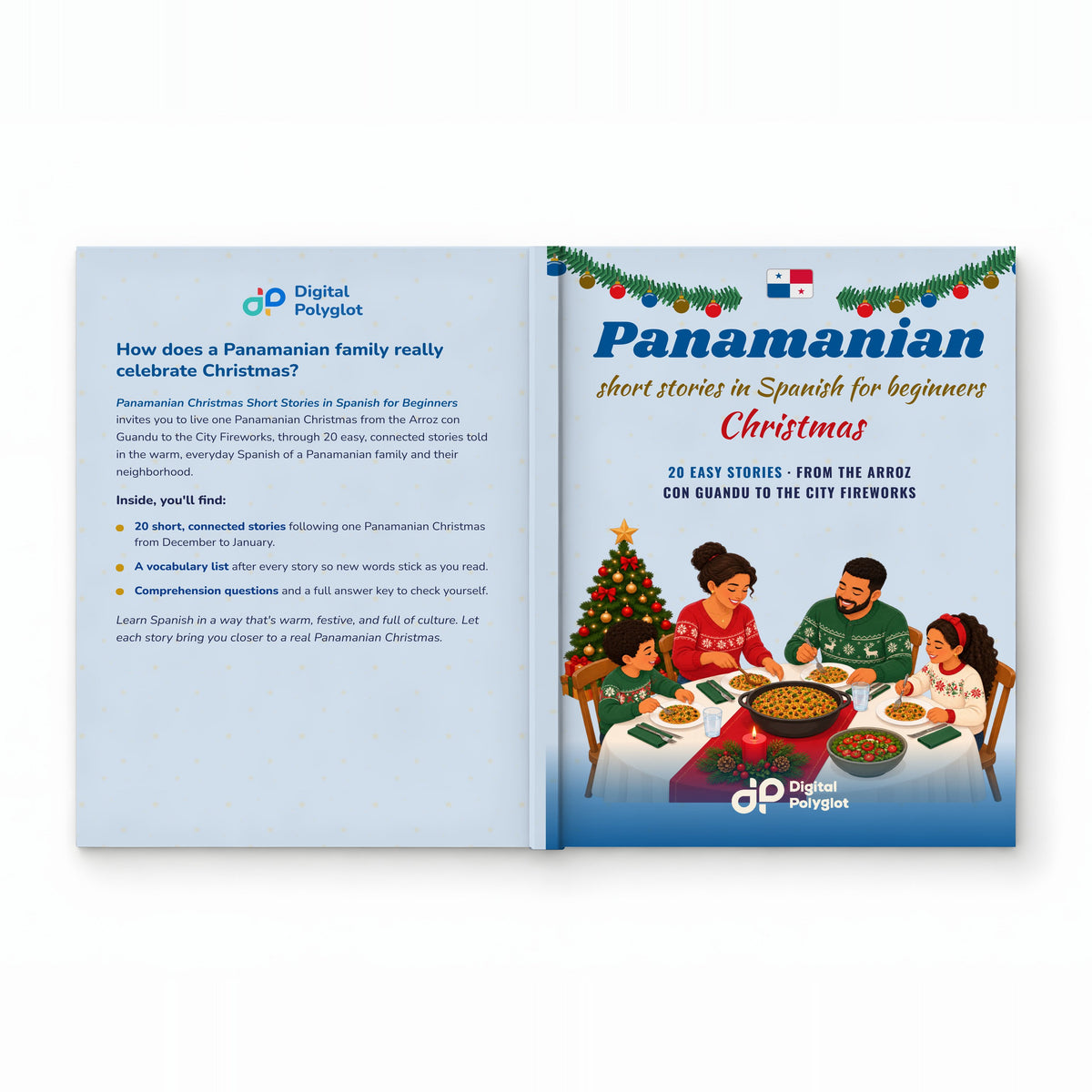 Panamanian Christmas Short Stories in Spanish for Beginners mockup