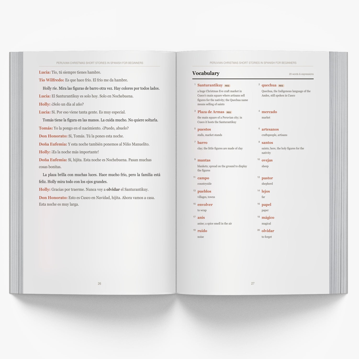 Peruvian Christmas Short Stories in Spanish for Beginners mockup interior-3