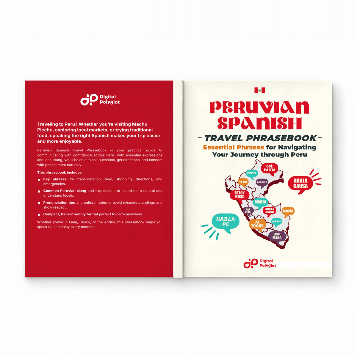 Peruvian Spanish Travel Phrasebook mockup