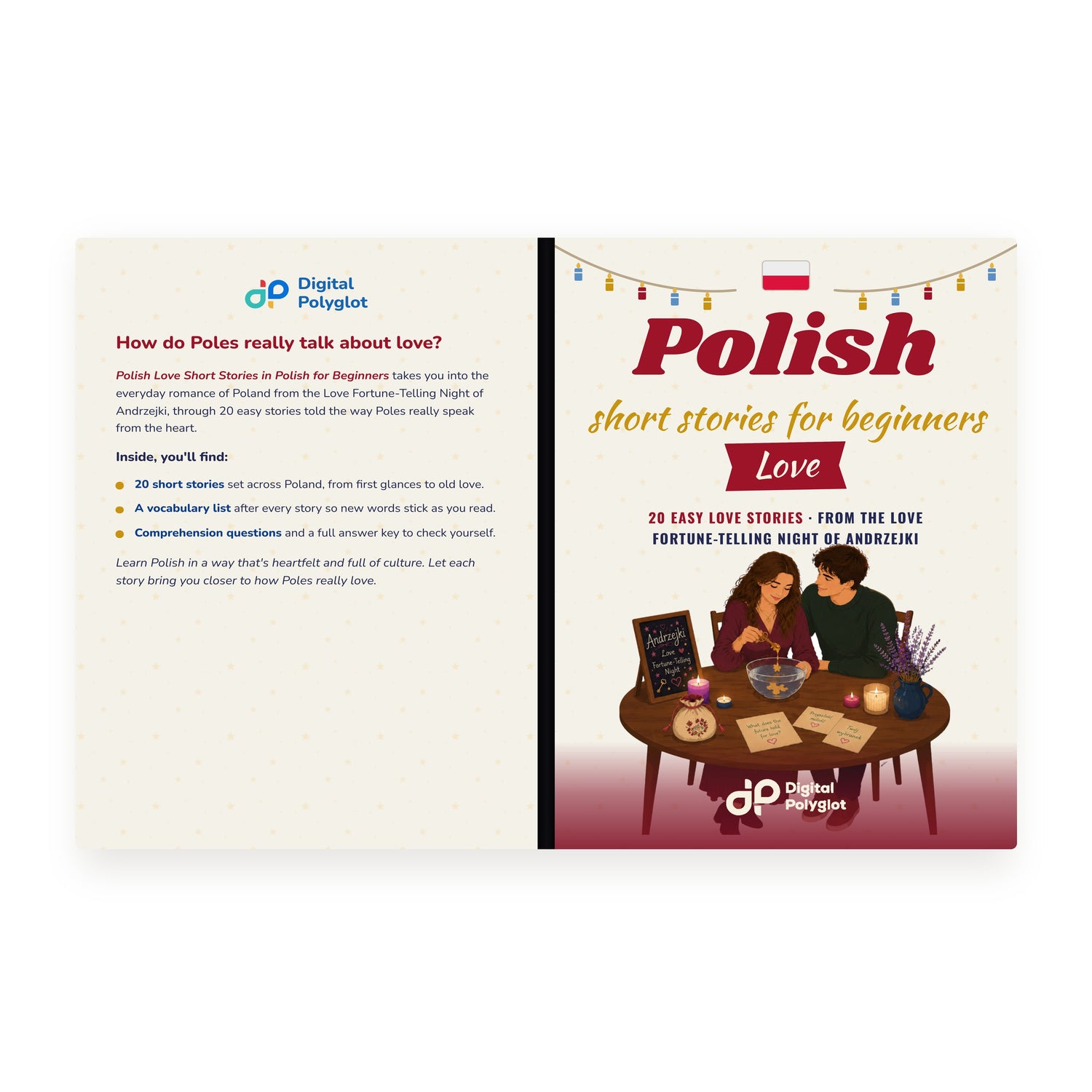 Polish Love Short Stories in Polish for Beginners mockup wrap