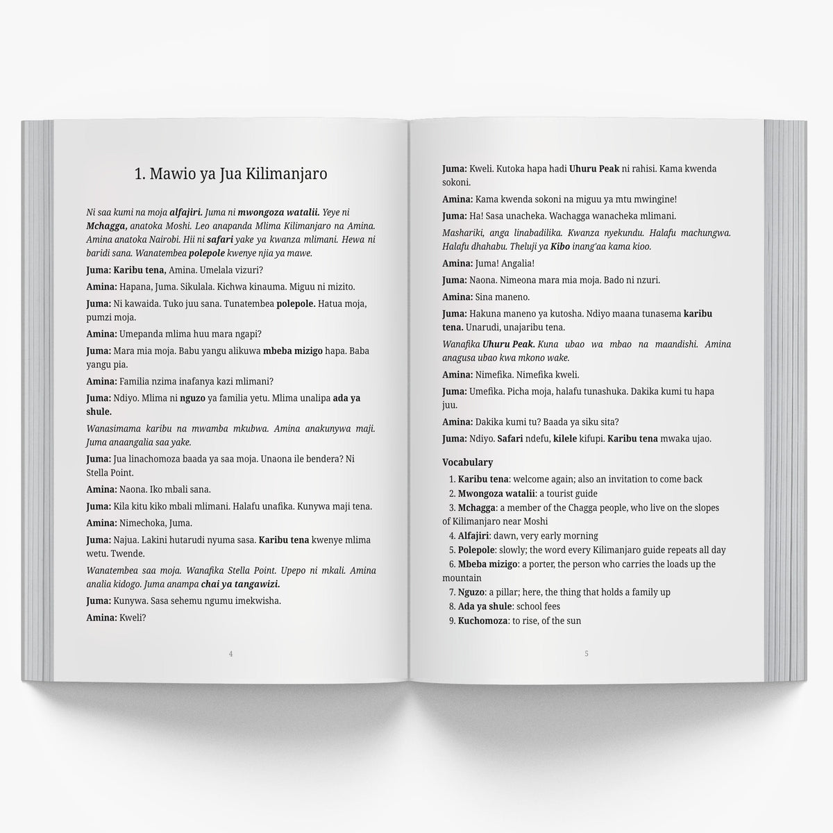 Short Stories in Swahili: Stories from the Heart of Africa mockup interior stories
