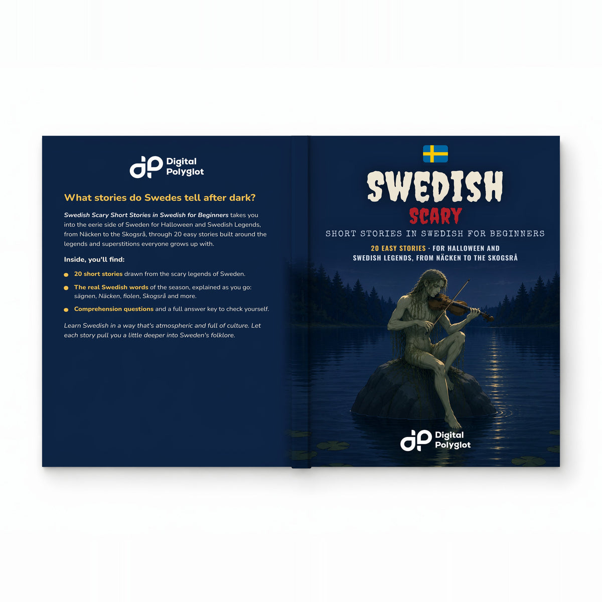 Swedish Scary Short Stories in Swedish for Beginners mockup