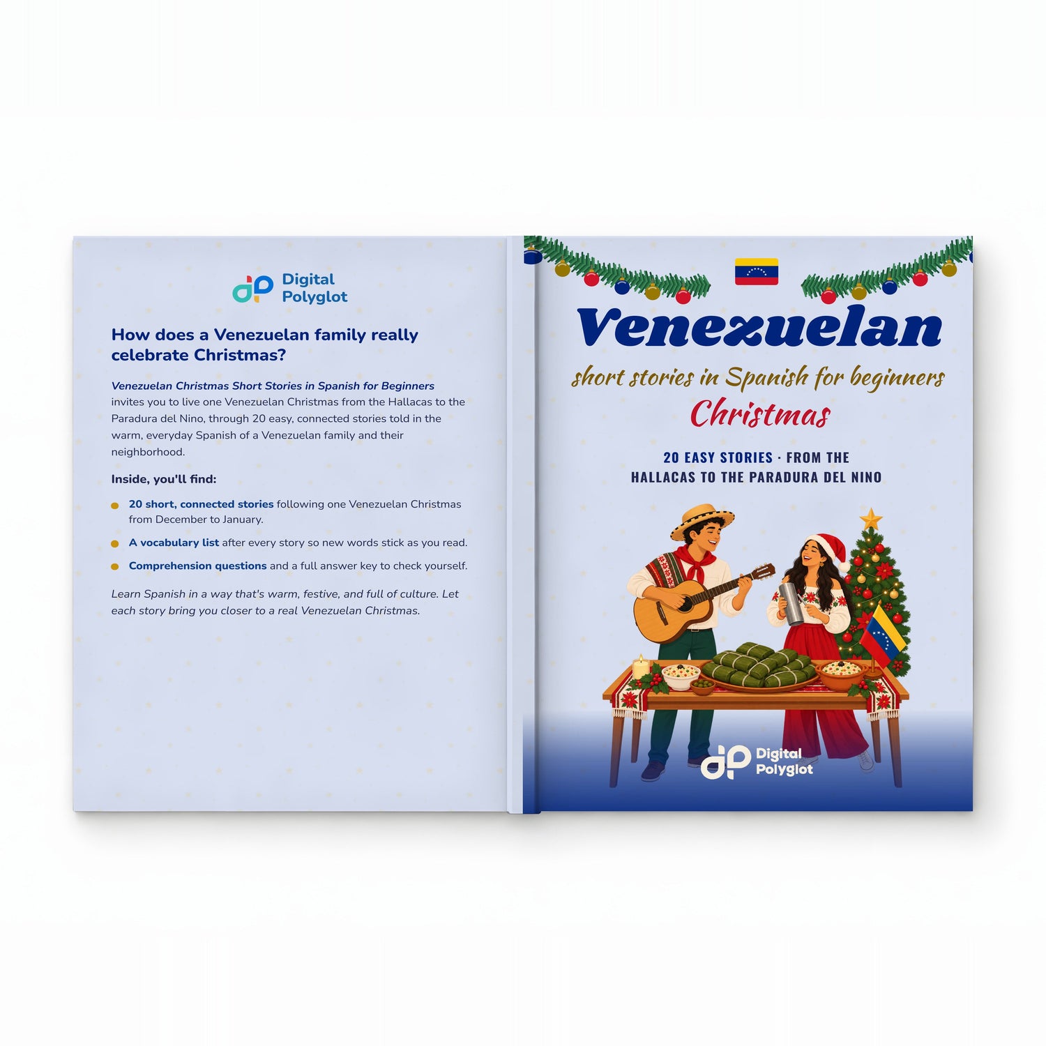 Venezuelan Christmas Short Stories in Spanish for Beginners mockup