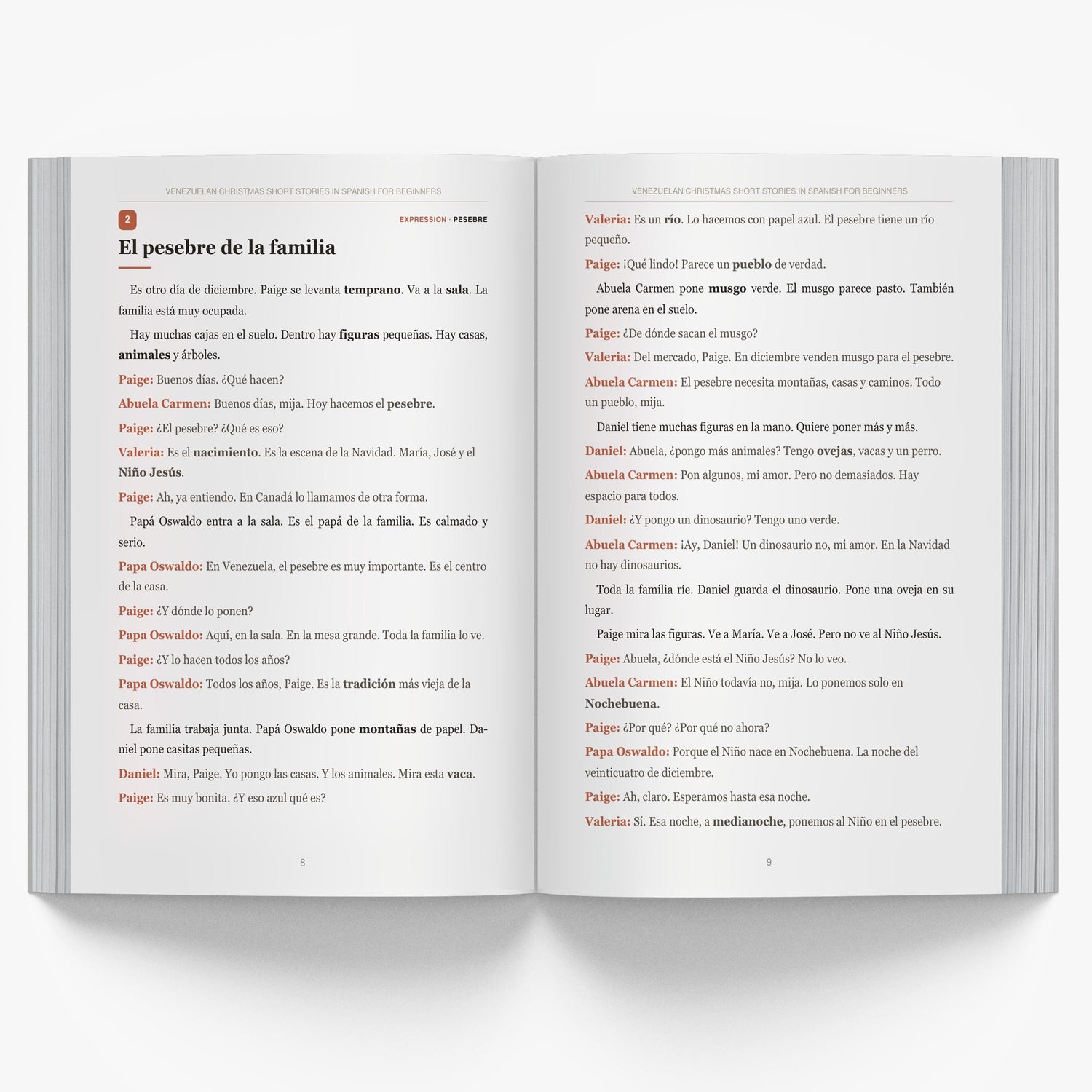 Venezuelan Christmas Short Stories in Spanish for Beginners mockup