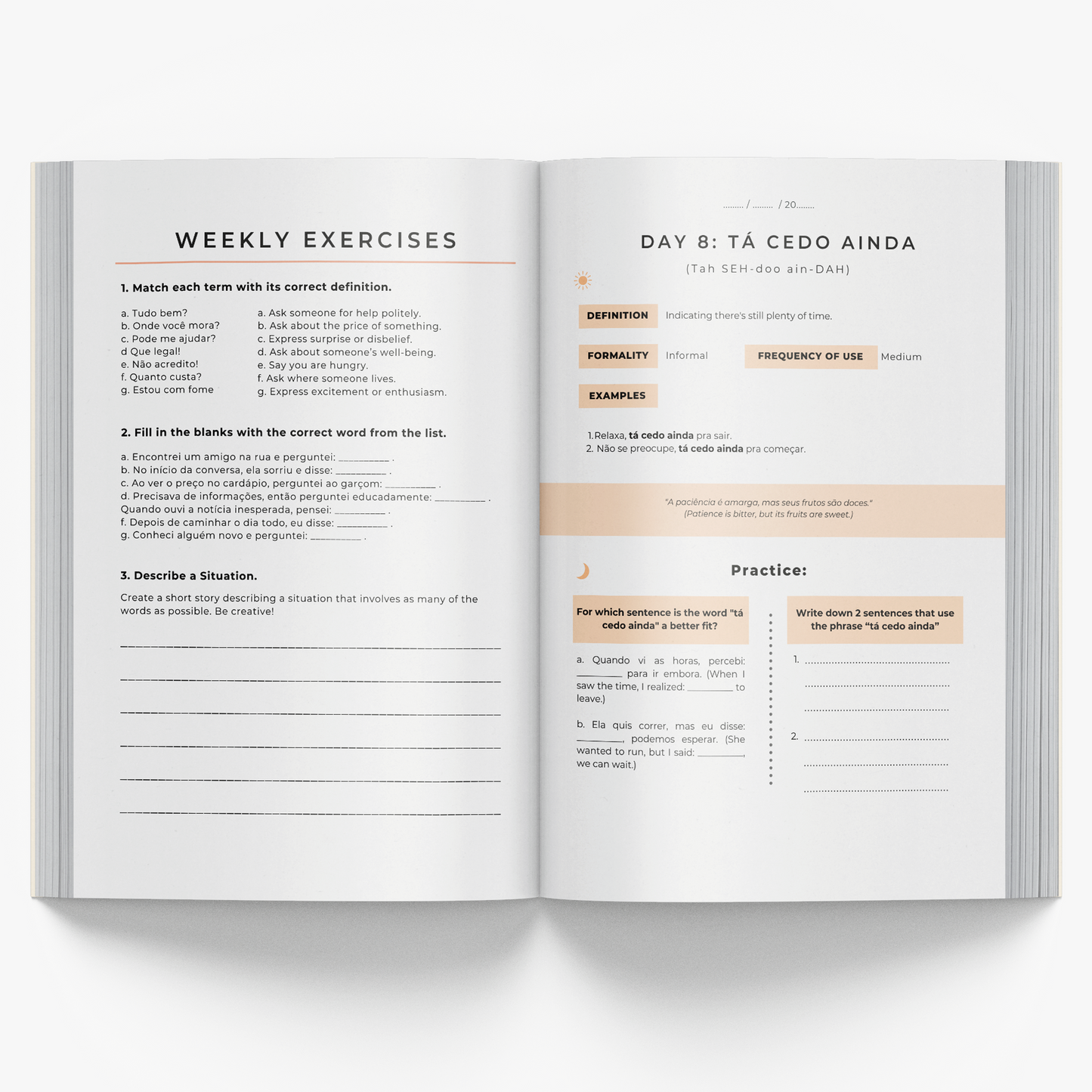 The 5-Minute Brazilian Portuguese Journal for Beginners