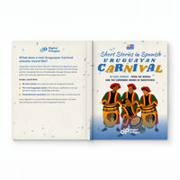 Uruguayan Carnival Short Stories in Spanish for Beginners - contraportada, lomo y portada, image 5